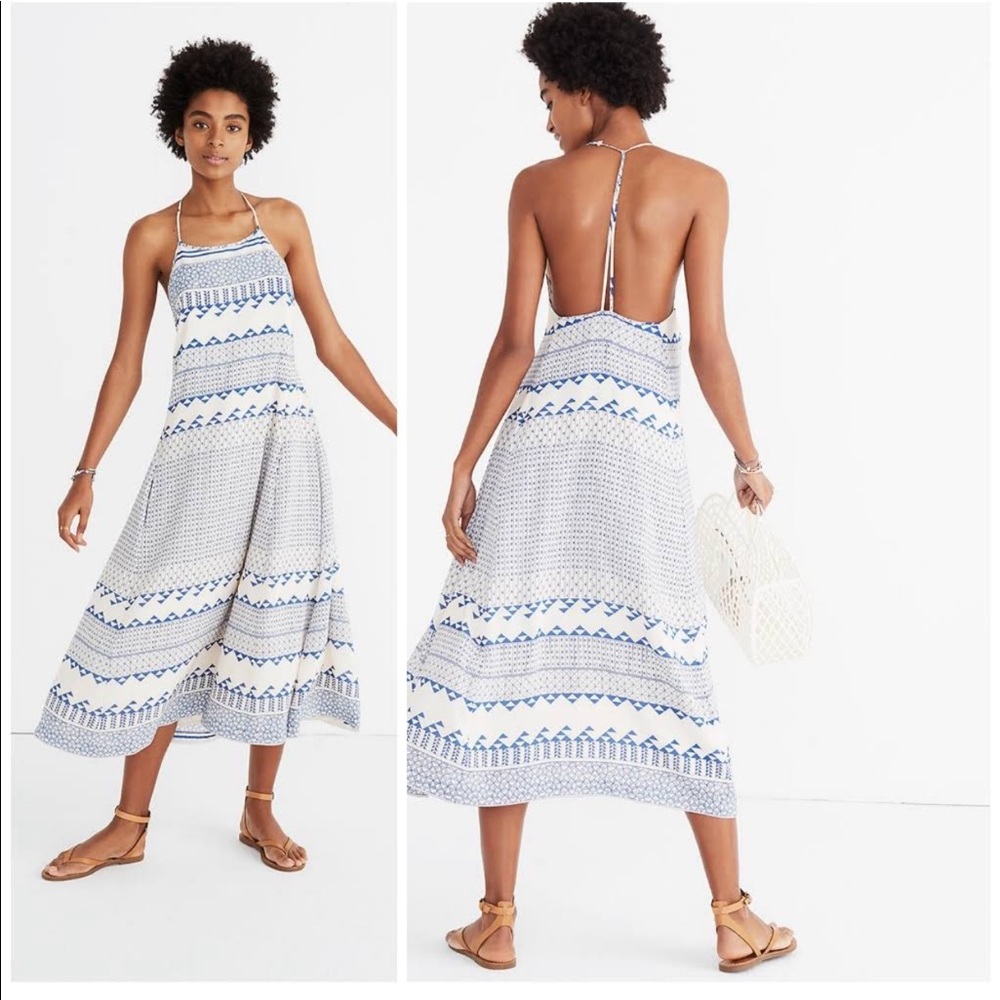Madewell Blue and White Midi Dress